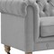 Homeroots 92" Light Gray Linen Chesterfield Wood Sofa 543991 - alternate 9