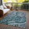 Homeroots 5' X 8' Teal Blue And Dark Green Floral Medallion Washable Indoor Outdoor Area Rug 603198 - alternate 8