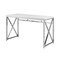 Homeroots 47" White and Silver Wood and Metal Computer Desk 554207 - alternate 1