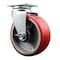Service Caster 5 Inch Red Poly on Cast Iron Wheel Swivel Caster with Ball Bearing SCC SCC-20S520-PUB-RS - alternate 1
