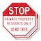 Signmission Stop Private Property Residents Onl, 6 inch X 6 inch, Plastic Sign, 2PK OC-P-2PACK-6-307 - alternate 1