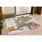 Homeroots 3' X 5' Ivory Pink And Green Abstract Washable Indoor Outdoor Area Rug 599580 - alternate 1