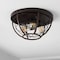 Jonathan Y Lyla 15.8 in. 3-Light Rustic Farmhouse Iron LED Flush Mount, Wood Finished/Oil Rubbed Bronze JYL1308A - alternate 7