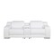 Homeroots 89in White and Silver Italian Leather Power Reclining Loveseat With Storage 633753 - alternate 1