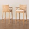 Bali & Pari Storsel Bohemian Natural Rattan and Teak Wood 2-Piece Bar Stool Set 249-2PC-13699-ZORO - alternate 6