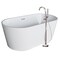 Anzzi Coral Series 2-Handle Freestanding Tub Faucet with 60 in. Euro-Grip Hand Sprayer in Brushed Nickel FS-AZ0047BN - alternate 3