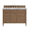 James Martin Vanities Brittany 48" Single Vanity, Pecan w/ 3 CM Carrara Marble Top 655-V48-PCN-3CAR - alternate 1