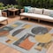 Homeroots 10' X 14' Gray Gold And Orange Geometric Washable Indoor Outdoor Area Rug 618027 - alternate 1