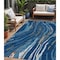 Homeroots 5' X 8' Navy Blue Gold And Copper Abstract Washable Indoor Outdoor Area Rug 600241 - alternate 1