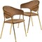 Leisuremod Bella Collection Modern Dining Chair in Brown, 2PK BC21BR2 - alternate 1