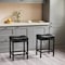 Simple Deluxe Bar Stools Set of 2, PU Leather Counter Height Bar Stools, Set of 2 Kitchen Stools with Saddle Seat 3A88CHAIR6100BLK02 - alternate 5