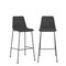 Homeroots Set of Two 30" Black Fabric and Steel Low Back Bar Height Bar Chairs 544694 - alternate 6