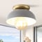 Jonathan Y Paulina 8.5" 1-Light Classic Industrial Iron LED Flush Mount, Gray/Gold Painting JYL1327C - alternate 10
