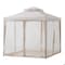 Sunjoy 8 ft x 8 ft Patio Gazebo, Modern 2-Tier Steel Frame Soft Top Gazebo with Netting - Beige & White A101003612 - alternate 9
