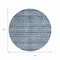 Homeroots 8' Blue And Gray Round Oriental Washable Indoor Outdoor Area Rug 616336 - alternate 7