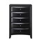 Homeroots 32" Black Solid Wood Five Drawer Standard Chest 376971 - alternate 1