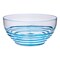 Homeroots 10" Clear and Blue Swirl Acrylic Round Salad Bowl 520892 - alternate 1