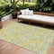Homeroots 10' X 14' Yellow Denim Blue And Beige Abstract Washable Indoor Outdoor Area Rug 602610 - alternate 1