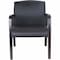Lorell Guest Chair, Black Back, 24 in W 25.6" L 33.3" H, Fixed, Leather Seat LLR40201 - alternate 1