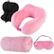 Home-Complete Travel Pillow Set Memory Foam Pillow, Fleece Blanket, and Eye Mask Travel Essentials, Pink HT-TRVL2-PNK - alternate 6