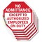 Signmission No Admittance Except to Authorized, 4 inch X 4 inch, Vinyl Decal, 5PK OC-D-5PACK-4-21 - alternate 1
