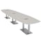 Skutchi Designs Arc Boat Conference Table, 45 in W, 216 in L, Ivory HAR-ABOT-48X216-DOU-K458-ESIL - alternate 1