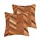 Homeroots Set of Two 18" Tan Chevron Cowhide Throw Pillows, 2PK 544589 - alternate 5