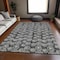 Homeroots 9' X 12' Black Gray And Ivory Geometric Washable Indoor Outdoor Area Rug 583328 - alternate 9