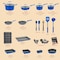 Bakken-Swiss 23-Piece Cookware Set, Blue Pots, Skillets, Bakeware, Reinforced Aluminum, Gas, Electric, Induction BKCWBLUE23 - alternate 4