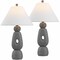 Jonathan Y Henge 28" Organic Minimalist Textured Resin/Metal Stacked LED Table Lamp, Gray, 2PK JYL9206B-SET2 - alternate 1
