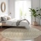Homeroots 8' Taupe Green And Ivory Round Tribal Washable Indoor Outdoor Area Rug 582652 - alternate 8