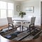 Homeroots 8' Brown Gray And Blue Round Geometric Washable Indoor Outdoor Area Rug 604496 - alternate 9
