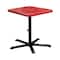 Leisure Craft 36" Square Perforated Pedestal Table, Portable, 40"H, Red SQ36TAB40-RED - alternate 1