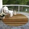 Homeroots 8' Brown Copper And Beige Round Striped Washable Indoor Outdoor Area Rug 597357 - alternate 6