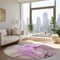 Homeroots 8' Round Pink Round Abstract Washable Non Skid Indoor Outdoor Area Rug 559402 - alternate 6