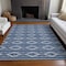 Homeroots 8' X 10' Navy Blue And Ivory Geometric Washable Indoor Outdoor Area Rug 599643 - alternate 6