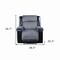 Homeroots 39" Black And Gray Faux Leather And Fabric Manual Recliner 563924 - alternate 8