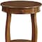 Homeroots 24" Brown Solid Wood Round End Table With Shelf 286303 - alternate 6