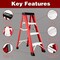 Wrightmaster 3.44 ft. Fiberglass Single-Sided Step Ladder, 9 ft. Reach, with Tool Holder, 330 lb. Load Capacity ZOR-P376653 - alternate 9