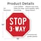 Signmission Stop 3-way, 18 Inch X 18 Inch, Plastic Sign OC-P-18-14 - alternate 7