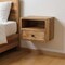 Homeroots 12" Oak Solid Wood One Drawer Floating Nightstand 722527 - alternate 4