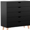 Homeroots 36" Black And Natural Wood Five Drawer Dresser 533282 - alternate 8