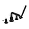 Hansgrohe Tecturis S 4-Hole Roman Tub Set Trim with 1.75 Handshower in Matte Black 73442671 - alternate 1