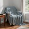 Homeroots 50" X 60" Navy Blue Cotton Woven Geometric Throw Blanket with Fringe 518815 - alternate 4