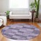 Homeroots 8' Purple And Lavender Round Geometric Washable Indoor Outdoor Area Rug 604889 - alternate 9