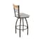 Holland Bar Stool Co Eleanor 30in Swivel Bar Stool with Bronze Finish, Medium Back and Graph Alpine Seat 880 - alternate 1
