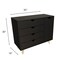Homeroots 35" Black Solid Wood Four Drawer Combo Dresser 489583 - alternate 4