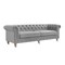 Homeroots 92" Light Gray Linen Chesterfield Wood Sofa 543991 - alternate 1