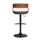 Homeroots Black Faux Leather And Metal Swivel Adjustable Height Bar Chair 534462 - alternate 9