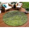 Homeroots 8' Olive Green And Lime Green Round Abstract Washable Indoor Outdoor Area Rug 577831 - alternate 1